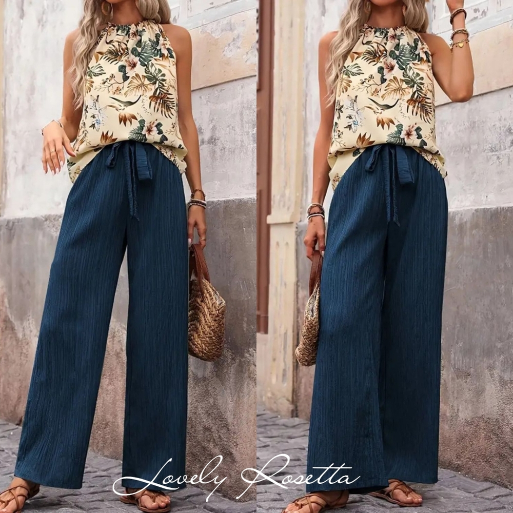 Women's Green Two-Piece Pants Set - Picture 9 of 12